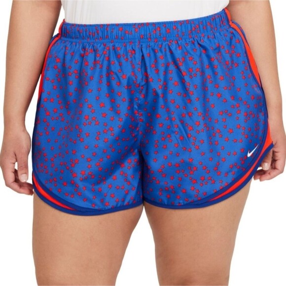Nike Women's Standard Fit Americana Print Tempo Dri-Fit Running Shorts Size 2X - Picture 1 of 15